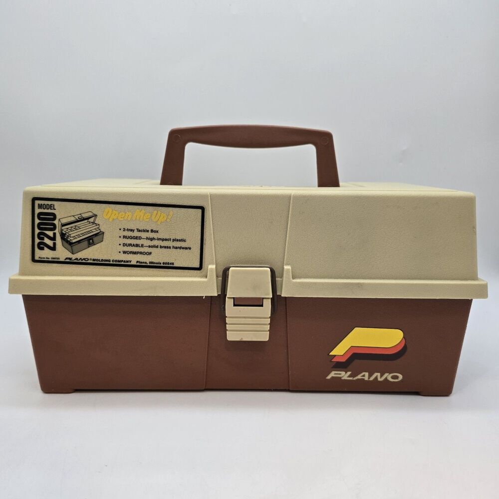 Vintage Plano Molding Co. Model 2200  2 Tray Tackle Box  made in USA